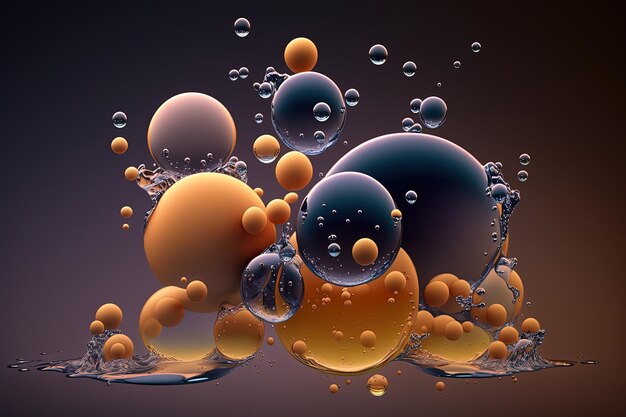 Colorful fluid bubbles abstract background isomorphic blobs and spheres 3d liquid style art