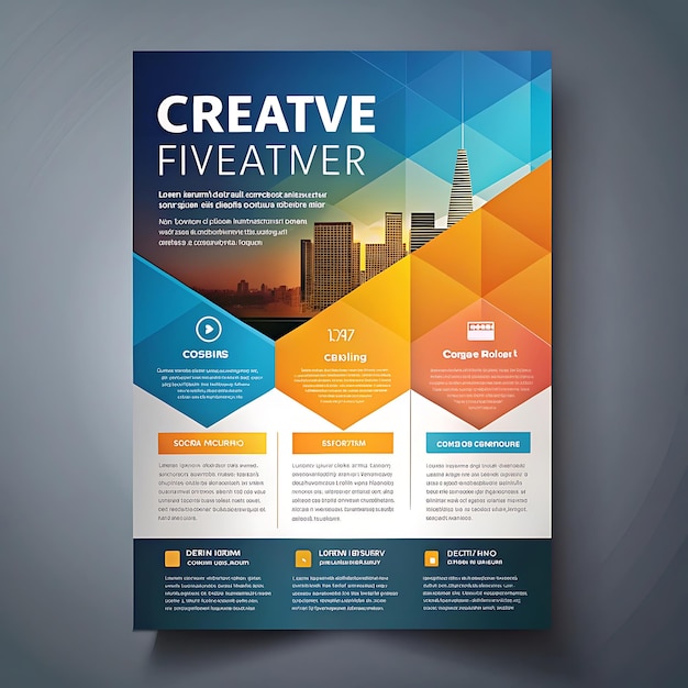 a colorful flyer for creative process is displayed