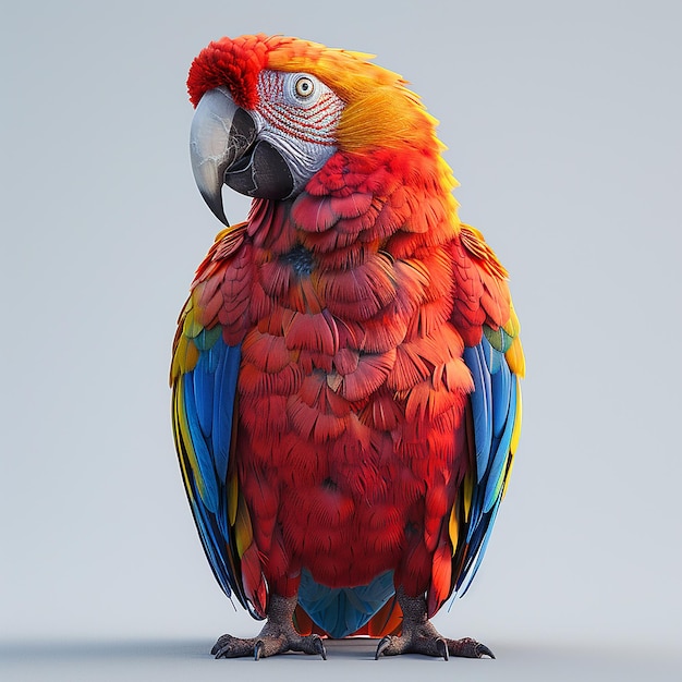 Colorful flying parrot Beautiful macaw bird