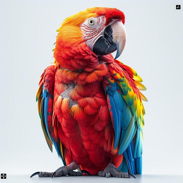 Colorful flying parrot Beautiful macaw bird