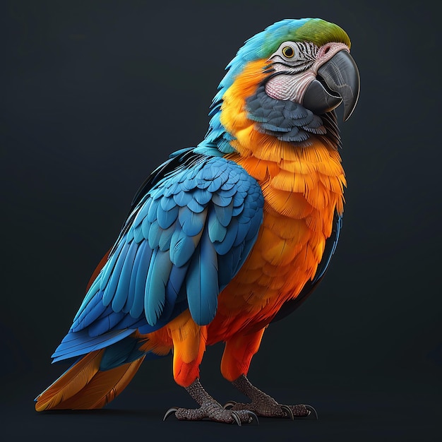 Colorful flying parrot Beautiful macaw bird