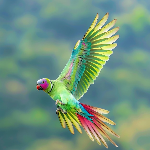 Colorful flying parrot Beautiful macaw birds