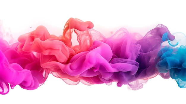 Colorful fog smoke on white background