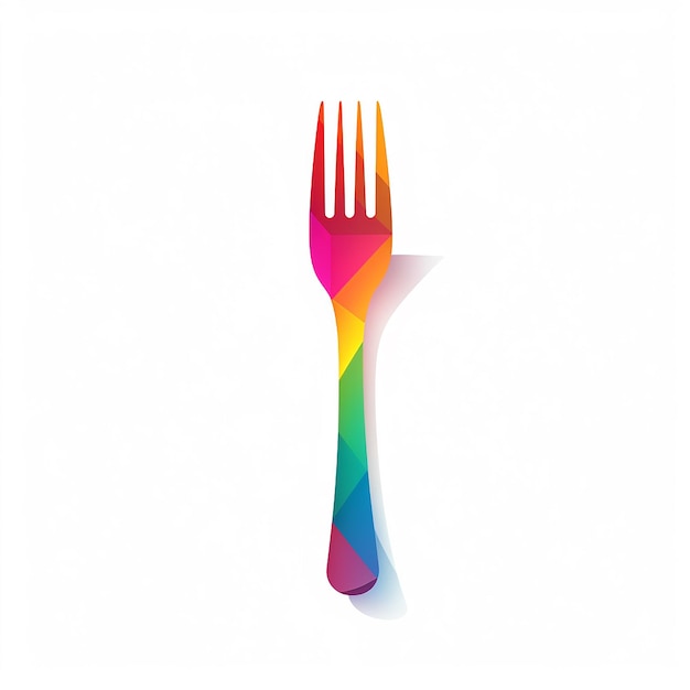 Photo a colorful fork with rainbow colors on it