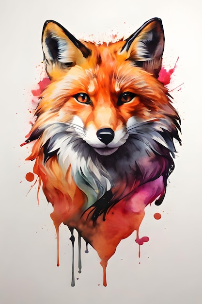 Colorful fox face logo