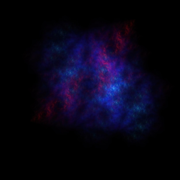 Colorful fractal nebula dust on black background