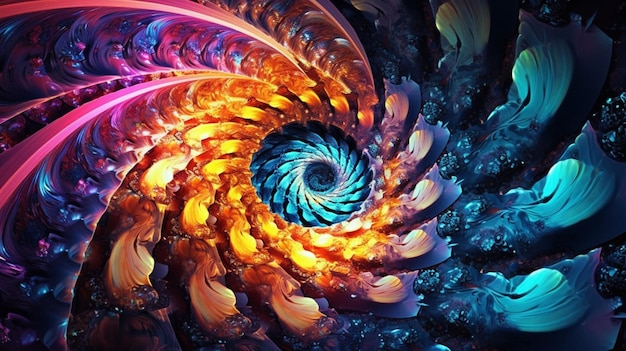 A colorful fractal with a spiral design