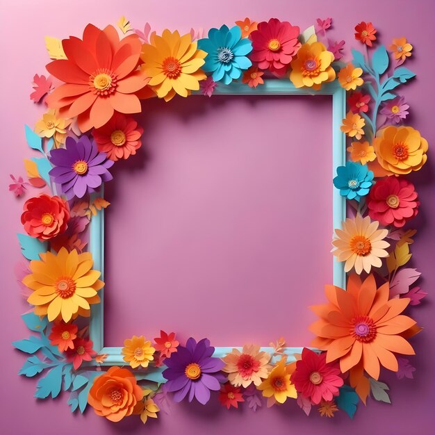 a colorful frame with flowers on it and a frame that says spring