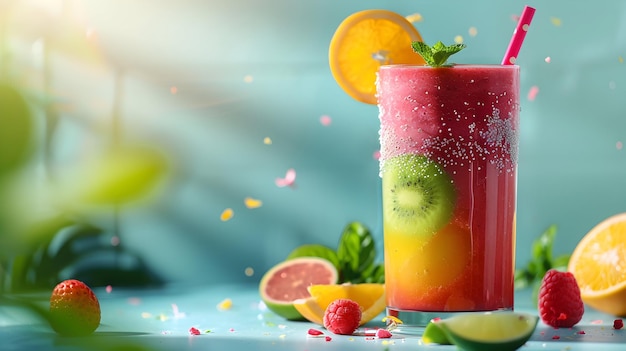 Colorful and Fresh Detox Smoothie Concept for Health and Vitality High Resolution Photo Realistic