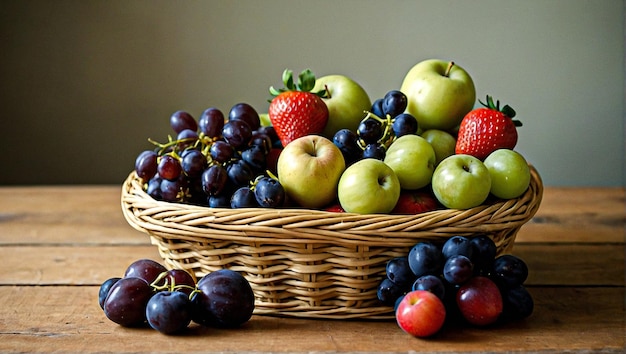 Colorful Fresh Fruit Basket