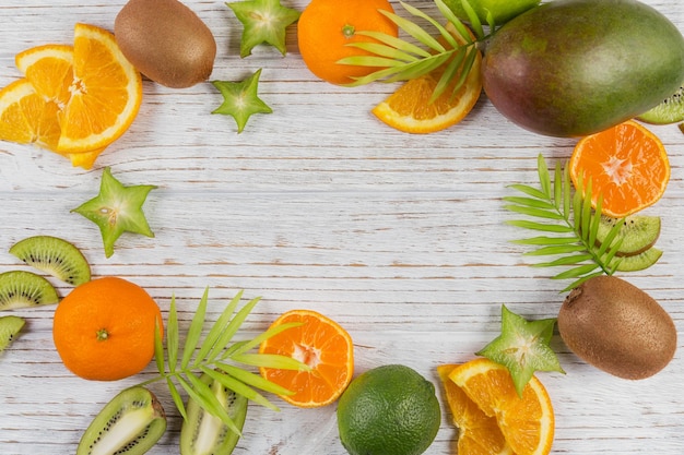 Colorful fresh tropical fruit