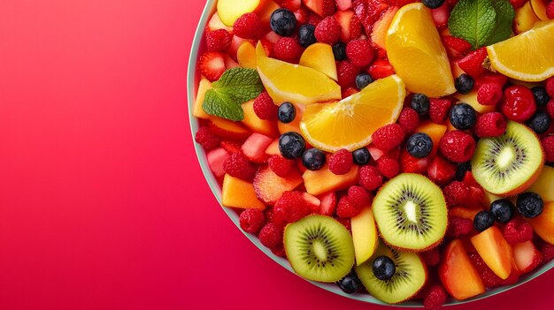 Colorful Fruit Platter CloseUp Shot