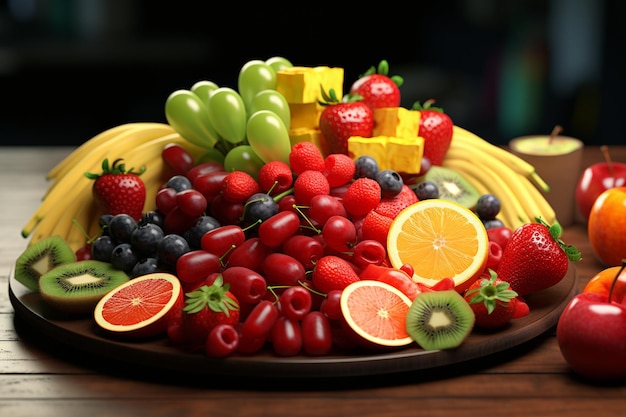 Colorful fruit platter with a variety of fresh and 00093 02