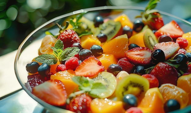 Photo colorful fruit platter