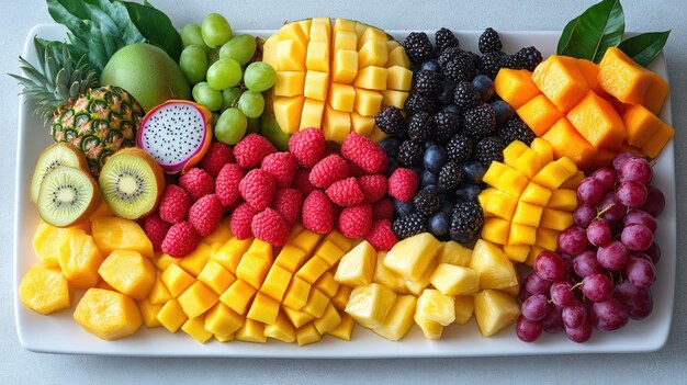 Photo a colorful fruit platter