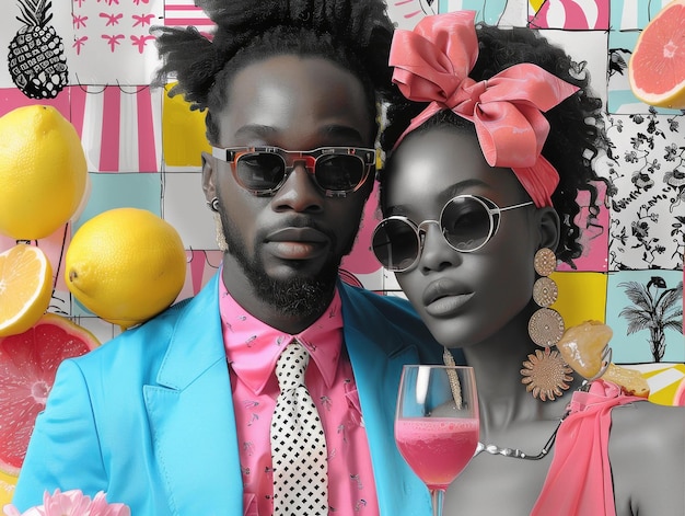 Colorful Fruit and Sweets Cool Stylish Couple