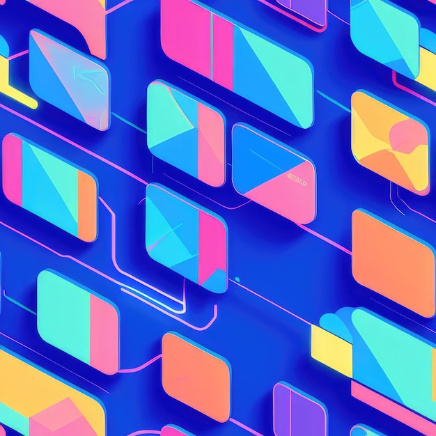 Colorful Futuristic Seamless Pattern