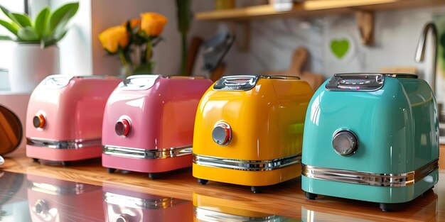 Photo colorful futuristic toaster electric appliance concept appliances kitchen gadgets futuristic design toasters colorful decor