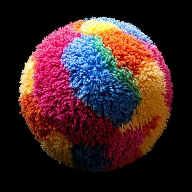 Photo colorful fuzzy ball abstract art