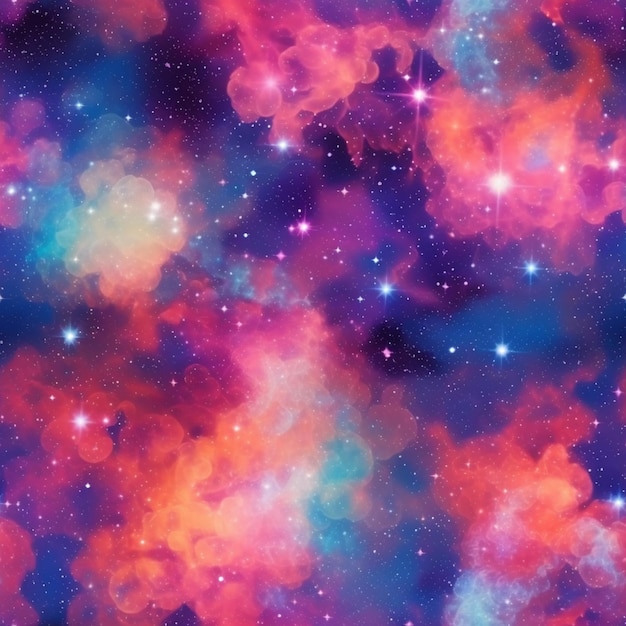 A colorful galaxy with a blue background and a star in the center.