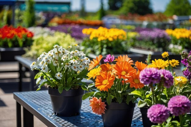 Colorful Garden Center with Variety of Plants