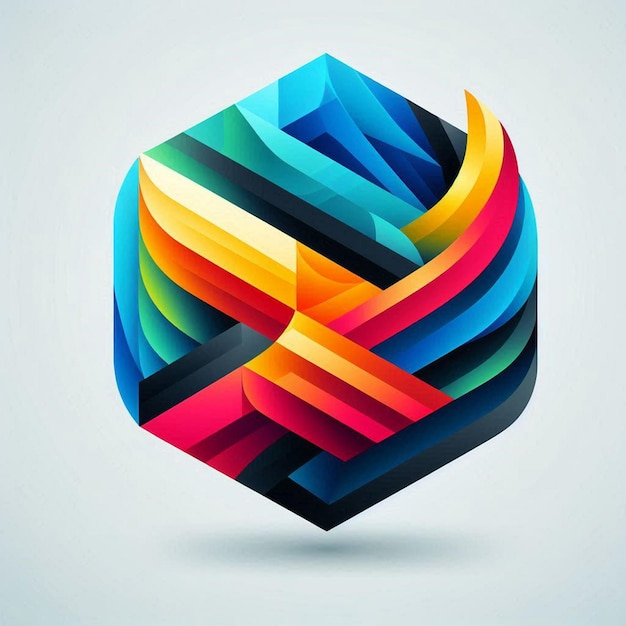 a colorful geometric design with a colorful design on it