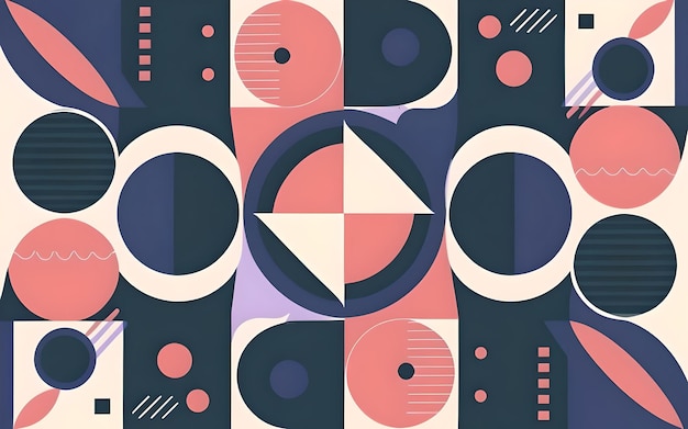 A colorful geometric illustration of a abstract pattern background poster