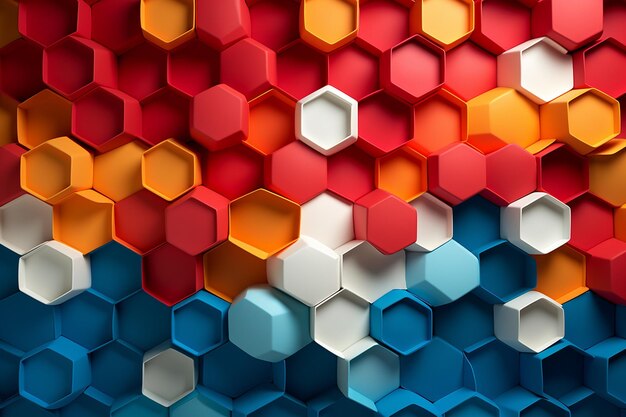 Colorful Geometric Paper Hexagon Design