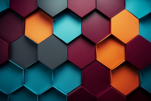 Colorful Geometric Paper Hexagon Design