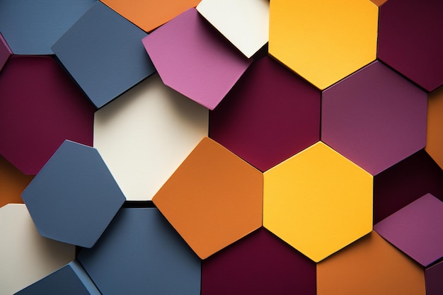 Colorful Geometric Paper Hexagons Background