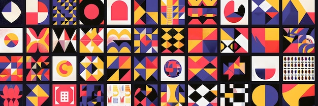 Colorful Geometric Pattern Set