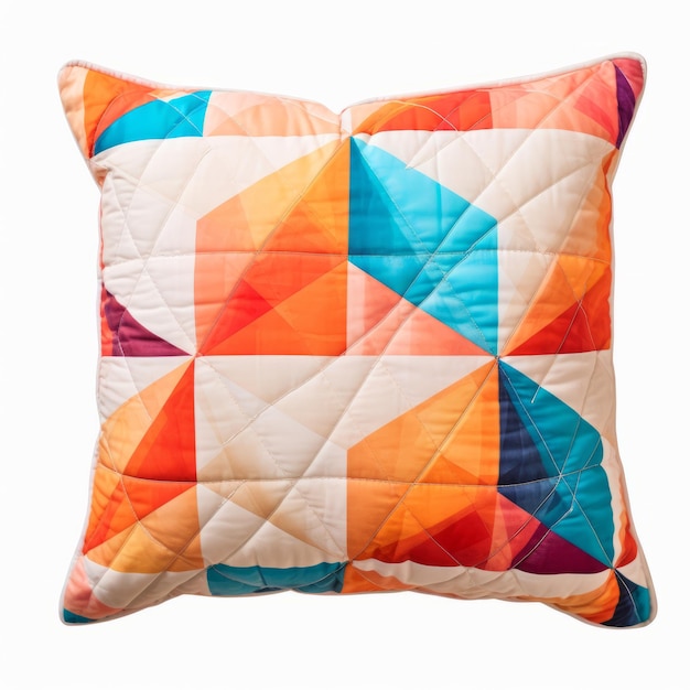 Colorful Geometric Pillow Craftcore Quilting With Vibrant Tonal Range