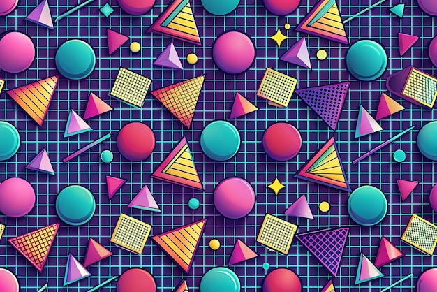 Photo colorful geometric shapes are on a black background