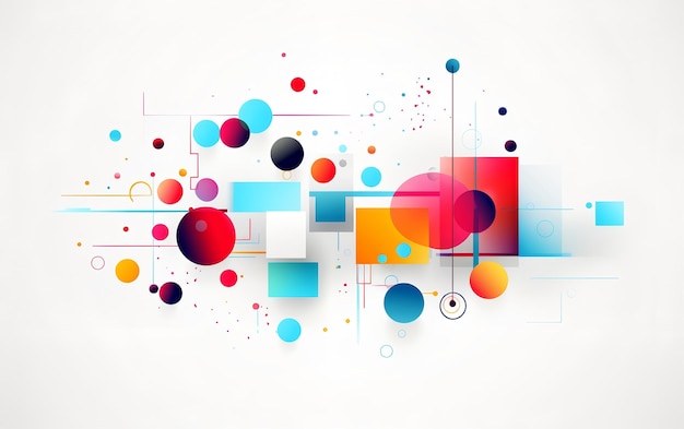 Colorful geometric structures design on white background wallpaper AI generated