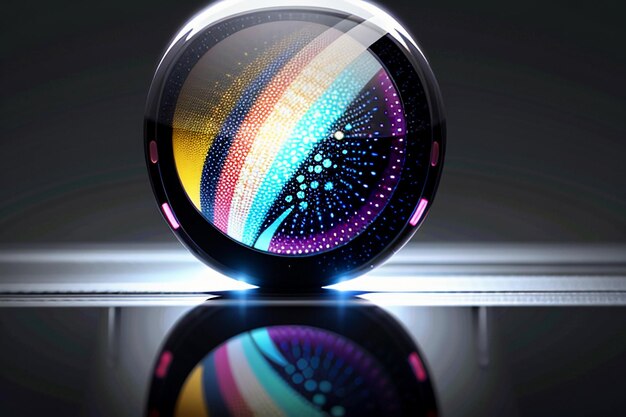 Colorful glass balls shine through the light emitting colorful beautiful light and shadow effects