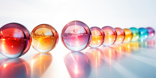 Colorful glass balls spheres shiny and glossy 3D colorful glass balls multicolored background