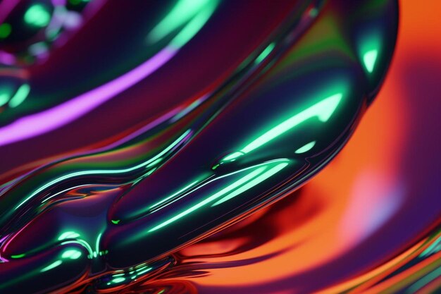 A colorful glass bowl with purple and green lines.