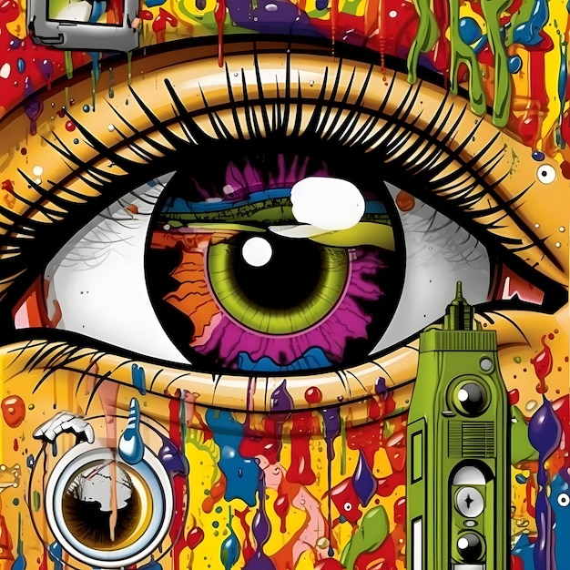 colorful glass eyes art