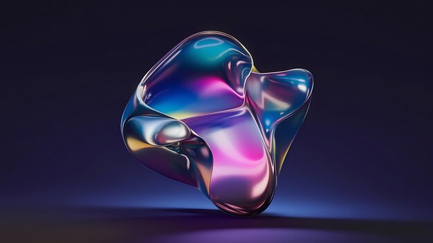 Photo a colorful glass sculpture of a rainbow colored object