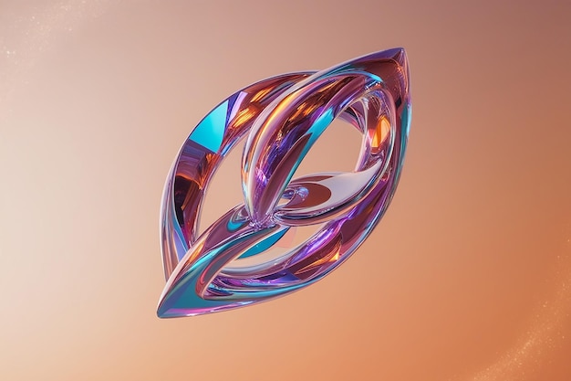 Photo a colorful glass sculpture with a letter r on it