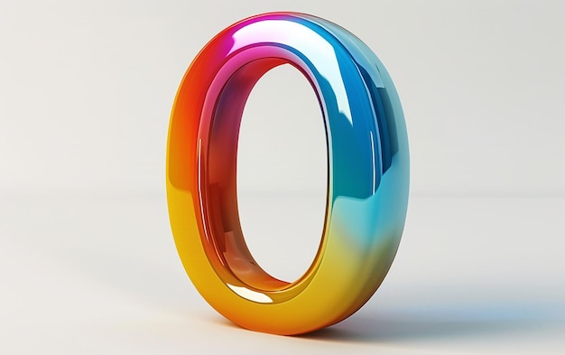 a colorful glass sculpture with a rainbow colored number one