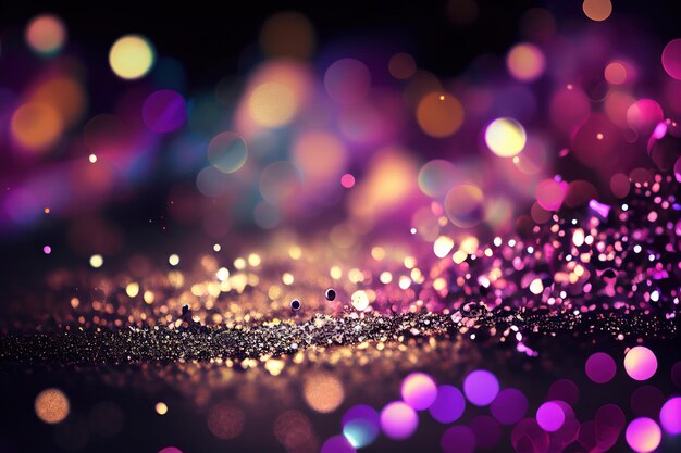 Photo a colorful glitter on a black background