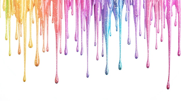 Photo colorful glitter dripping liquid