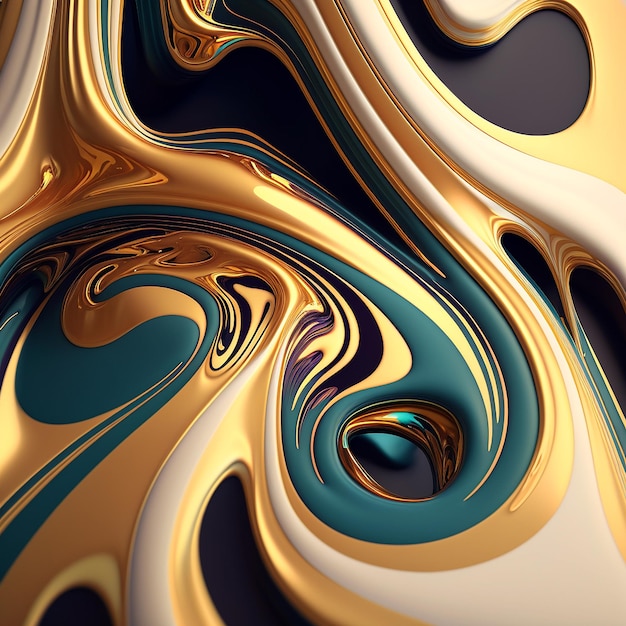 Colorful gold marble pattern abstract background image Ai generated art