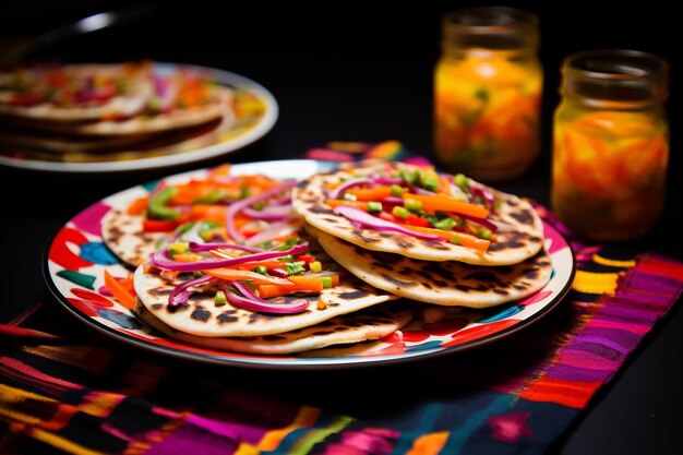 Photo colorful gorditas with sweet pepper medley yummy mexican food gorditas