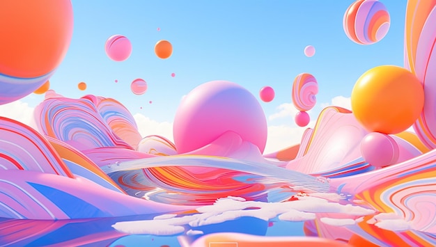 Colorful gradation with fluid waves Abstract background