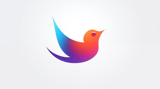 Photo colorful gradient bird logo with modern and minimalist design