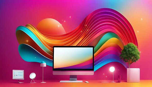 Colorful gradient desktop wallpaper