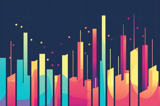 Colorful Graph Chart Vector Graphic Design