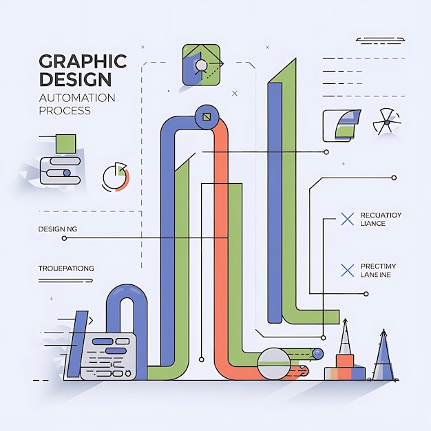 Photo a colorful graphic of a computer and a laptop with a diagram of a plant